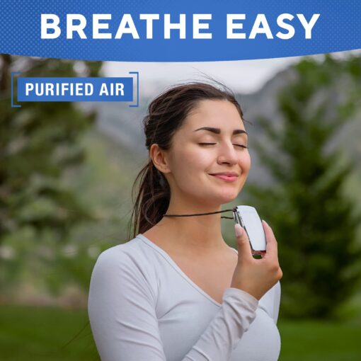 AirTamer A320W Rechargeable Personal Air Purifier, Proven Performance, Virus and Pollutant Tested*, White with Leather Travel Case - Image 4