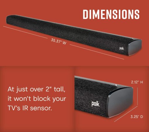 Polk Audio Signa S3 Sound Bar for TV & Wireless Subwoofer with Built-in Chromecast & Google Assistant, Low-Profile Design, Works with 8K, 4K & HD TVs, Bluetooth and Wireless Streaming - Image 8