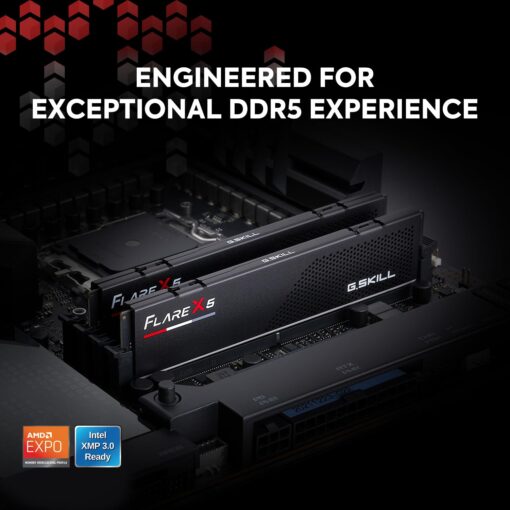 G.SKILL Flare X5 Series (AMD Expo & Intel XMP 3.0) DDR5 RAM 64GB (2x32GB) 6000MT/s CL36-36-36-96 1.35V Desktop Computer Memory U-DIMM - Matte Black (F5-6000J3636F32GX2-FX5) - Image 5