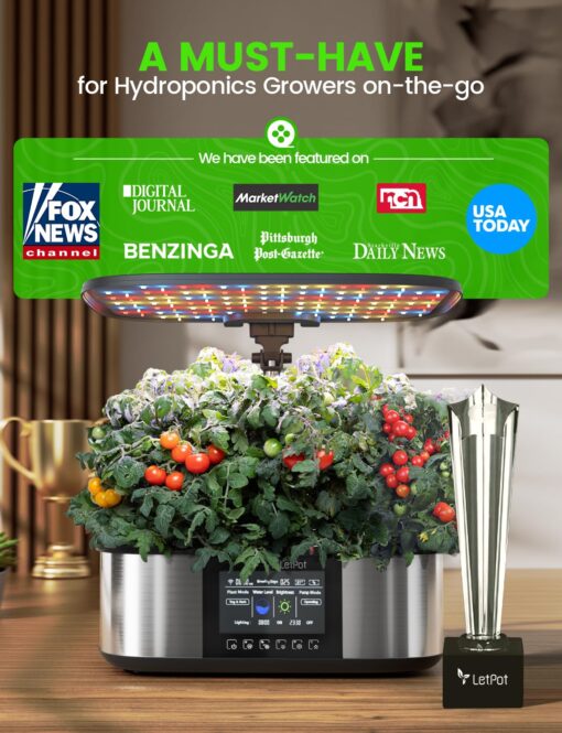 LetPot LPH-Max Hydroponics Growing System Kit, 21 Pods APP & WiFi Automatic Controlled Smart Indoor Garden with 36W LED Grow Light, Auto Drip Irrigation Kits, Self-Managed Nurturing & Watering - Image 3
