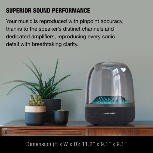 Harman Kardon Aura Studio 4 - Bluetooth Home Speaker - Superior Sound Performance - 5 Diamond-Effect Lighting Themes - Made with Recycled Materials - Image 6