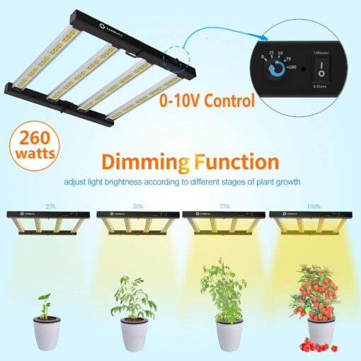 FARMLITE Grow Light LED Grow Lights for Indoor Plants Full Spectrum Growing Light Plant Hanging Growing Lamps Seedling Daisy Chain Dimmable Board 4x4ft Coverage (260watts) - Image 10