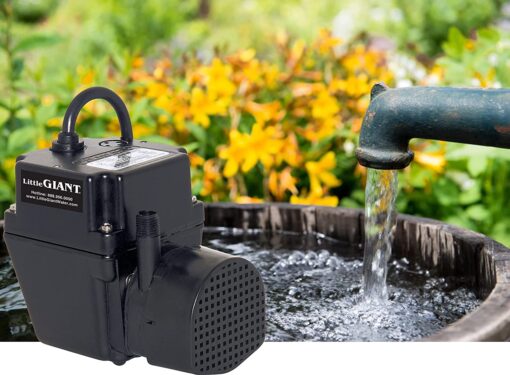 Little Giant 2E-38N In-line/Submersible 300 GPH, 1/40 HP, 115 Volt Manual Small Oil-filled Aluminum Pump with 6-ft. Cord, Black, 502403 - Image 7
