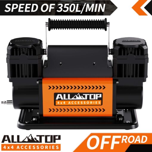 ALL-TOP Air Compressor Kit, Dual Cylinder 12V Portable Inflator 12.35 ft³/Min, Offroad Air Compressor Pump for Truck Tires, Heavy Duty Max 150 PSI for 4x4 Vehicle & RV - Image 5