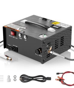 GX PUMP PCP Air Compressor CS1-I with Built-in Power Apdater,Auto Stop,Oil & Water-Free,4500Psi/30Mpa,Powered by 110V /220V AC or 12V DC,PCP Compressor Pump for Air Gun and Paintball/Scuba Tank