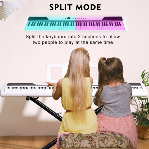 MUSTAR Digital Piano 88 Key Weighted with Stand, 88 Key Semi Weighted Keyboard Piano MEP-1400, Electric Piano Keyboard 88 Keys for Beginners, 2x25W Stereo Speakers, Case, Sustain Pedal, ABS, White - Image 4