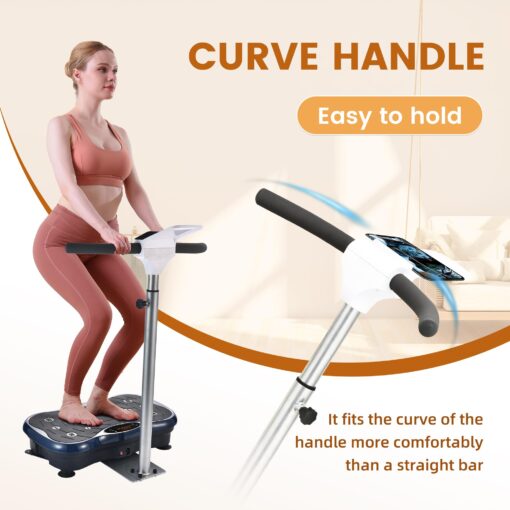 EILISON FIRMHOLD Handle Vibration Plate Exercise Machine for Lymphatic Drainage- Full Body Workout Vibration Platform for Weight Loss, 350lbs Vibration Plate for Beginners & Recovery (Handle Blue) - Image 3