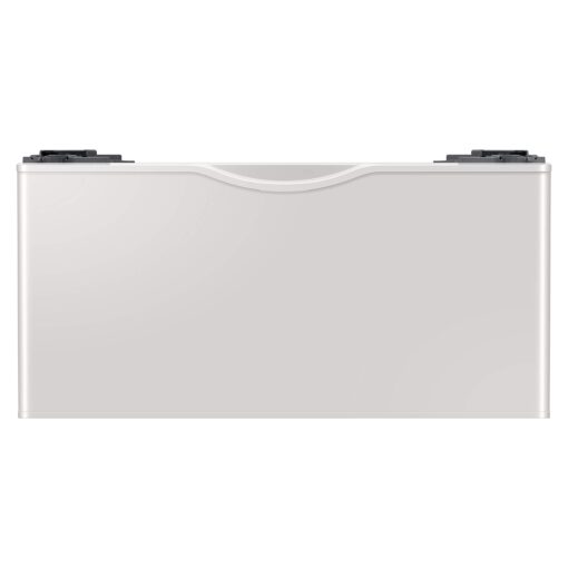 SAMSUNG 27-Inch Washer Dryer Pedestal Stand w/ Pull Out Laundry Storage Drawer, Stainless Steel, WE402NE/A3, 28.1"D x 27"W x 14.2"H, Ivory