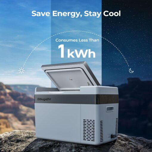 BougeRV 12 Volt Refrigerator 12V Car Fridge 30 Quart Portable Freezer Compressor Cooler -7℉~50℉ Compressor Freezer, 12/24V DC 110~240 Volt AC, for Truck RV SUV - Image 2