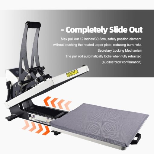 ColorSub Heat Press 15x15 inch Industrial Quality Heat Press Machine with Slide Out Drawer, Heat Press Machine for T Shirts, White - Image 6