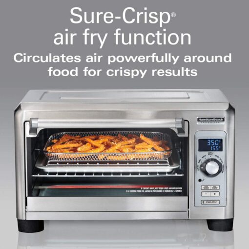 Hamilton Beach Professional Sure-Crisp Digital Toaster Oven Air Fryer Combo, 1500W, Fits 12” Pizza 6 Slice Capacity, Temperature Probe, Stainless Steel (31243) - Image 7