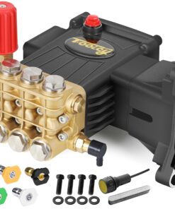 TOOLCY Pressure Washer Pump Max 4000 PSI 4.2 GPM, 1" Shaft Horizontal Gas Power Washer Pump Replacement, Direct Drive Triplex Plunger Replacement Pump with Pressure Adjustment Unloader, 5 Nozzle Tips