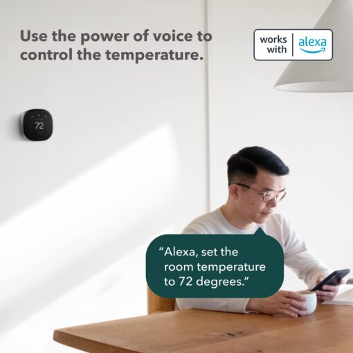 ecobee Smart Thermostat Premium with Smart Sensor and Air Quality Monitor - Programmable Wifi Thermostat - Works with Siri, Alexa, Google Assistant - Image 8