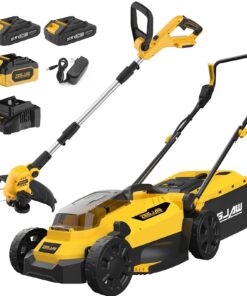 ZEGJAW 13-Inch 20V Electric Lawn Mower & 12 Inch 20V Weed Wacker Battery Operated Lawn Edger