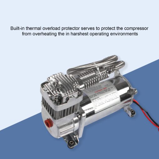 DICMIC 12V 444C 200 PSI Dual Value Pack Chrome Air Compressor for Auto/Motorcycle - Image 6