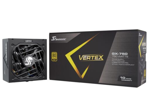 Seasonic Vertex GX-750-750W - 80+ Gold - ATX 3.0 & PCIe 5.0 Ready - Full-Modular - ATX Form Factor - Low Noise - 12 Year Warranty - Nvidia RTX 30/40 Super & AMD GPU Compatible