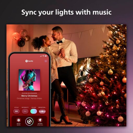 Philips Hue Indoor/Outdoor Holiday 130-Foot Festavia String Lights - 500 Mini Color Changing Smart LEDs - Weatherproof - Control with Hue App - Works with Alexa, Google Assistant and Apple HomeKit - Image 4