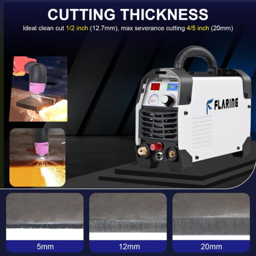FLARING Plasma Cutter,65Amp Non-Touch Pilot Arc Plasma Cutter Machine 120V/240V Dual Voltage Plasma Cutters,1/2"(12.7mm) Clean Cut 4/5"(20mm) Severance Cut with Consumable Set Update 5th FC650DL - Image 7