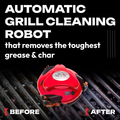 Grillbot Automatic Grill Cleaning Robot with Nylon Brushes, BBQ Grill Cleaner, Grill Brush, Grill Scraper, BBQ Accessories (Red Grillbot) - Image 7