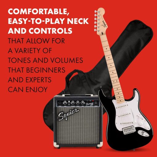 Squier 6 String Electric Guitar Pack, Right, Black (0371720006) - Image 3