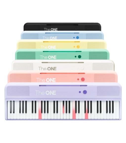 The ONE Smart Keyboard COLOR 61 Lighted Keys Piano Keyboard, Electric Piano for Beginners with 256 Tones, 64 Polyphony, Built-in LED Lights & Apps, Supports USB MIDI/Headphones (White)
