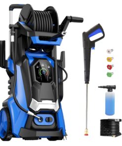 Electric Pressure Washer 5000PSIMax 3.6GPM Power Washer Touch Screen Adjustable Pressure 4 Nozzles and 500ml Foam Cannon Power Washer Cleaning for Car Blue