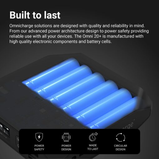 Omni 20+ Professional Premium Portable Power Bank with AC Outlet 20,000mAh/71Wh,Laptop Power Bank,Universal Charger for All Devices, Fast Charging USB-C & QC 3.0, Travel-Friendly Power Solution - Image 2