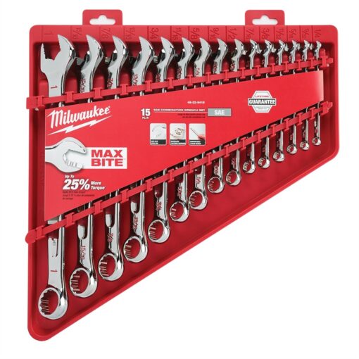 Milwaukee Combination Wrench Sets Bundle - 2 Items - Metric (8mm-22mm) SAE (1/4"-1") 48-22-9415 48-22-9515 - Image 3