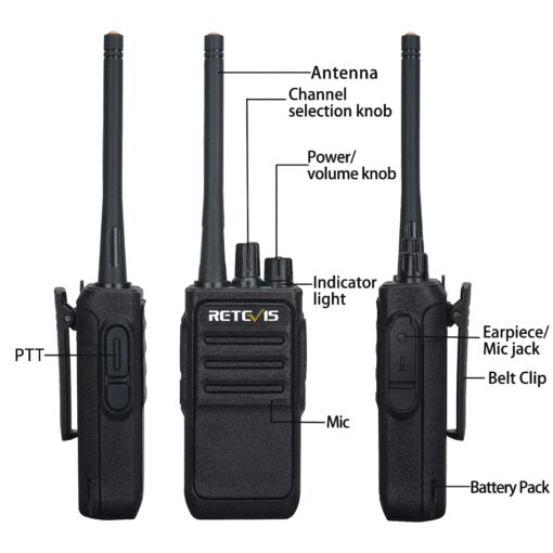 Retevis RT17 Walkie Talkie, Two Way Radio with USB Charging Base, VOX Handsfree Walkie Talkie for Business Healthcare School Restaurant Retail Church(10 Pack) - Image 4