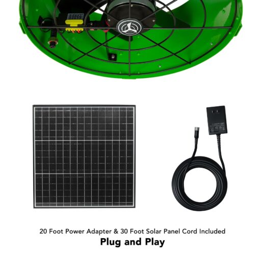 QuietCool AFG SLR-40 Solar Attic Fan for Gable Vents - 40 Watt Adjustable Panel - Included AC/DC Inverter for 24/7 Runtime - Thermostat Controlled - Image 9