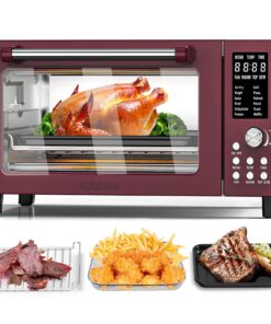 Nuwave Bravo Pro Smart Air Fryer Toaster Oven Combo, 12-in-1 Functions with Quicker & Even Crisp Technology, 1800W, 50-450°F, PFAS-Free, 21QT, Cinnamon