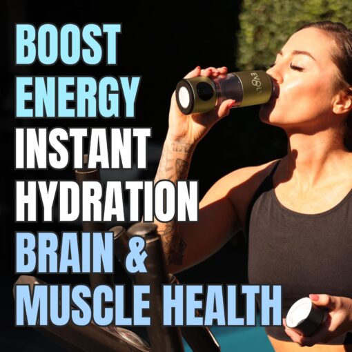 EVOLV Hydrogen Water Bottle Generator – SPE & PEM Water Ionizer 5.42PPM, Highest Concentrated Dose – 8oz Hydrogenated Water Bottle for Improved Energy & Inflammation Support - Easy to Use, Champagne - Image 2