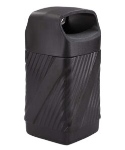 Safco Twist Trash Can, 32 Gallons, Indoor and Outdoor Use, Durable & Weather-Resistant Commercial Garbage Can, Black