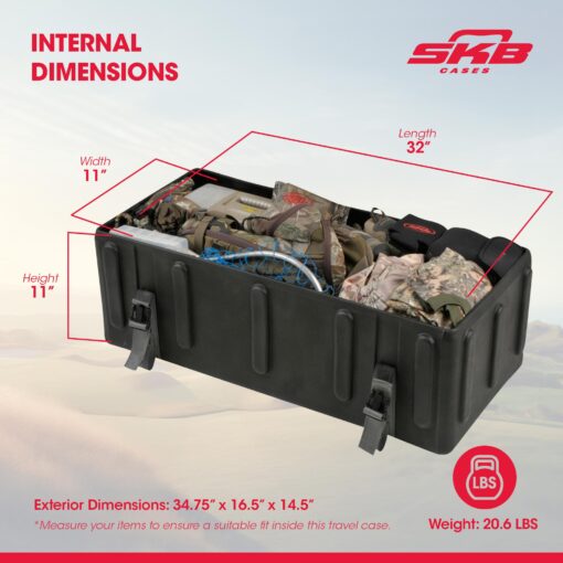 SKB 1SKB-DH3315W Durable Plastic Mid Sized Drum Hardware Case with Convenient Pull Out Handle, Heavy Duty Nylon Web Strap, and Built In Roller Wheels - Image 8