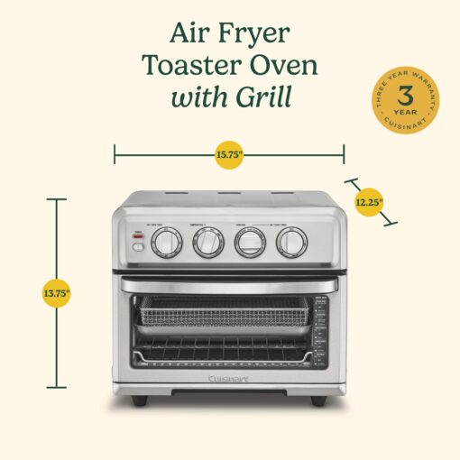 Cuisinart Air Fryer + Convection Toaster Oven, 8-1 Oven with Bake, Grill, Broil & Warm Options, White, TOA-70W - Image 2