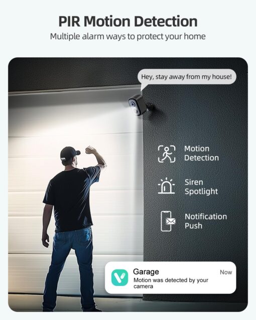 2K Security Cameras Wireless Outdoor, 4 Pack Battery Powered WiFi Cameras for Home Security with AI Motion Detection, Spotlight Color Night Vision, 2-Way Talk, Siren Alarm, IP65, Cloud/SD Storage - Image 8