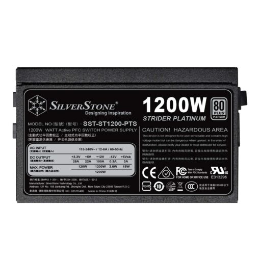 SilverStone Technology 1200 Watt Fully Modular 80 Plus Platinum Power Supply in Ultra Compact 140MM in Depth ST1200-PTS - Image 5