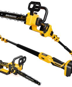 2-IN-1 Cordless 10-Inch Pole Saw And Chainsaw Compatible with Dewalt 20V MAX* Battery, Auto Oiling, Total Reach of Max 15ft, Electric Pole Saw for Tree Trimming Pruning (Battery NOT Included)