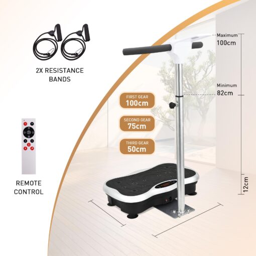 EILISON FIRMHOLD Handle Vibration Plate Exercise Machine for Lymphatic Drainage- Full Body Workout Vibration Platform for Weight Loss, 350lbs Vibration Plate for Beginners & Recovery (Handle Silver) - Image 8