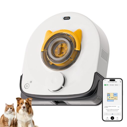 UBPET Robot Vacuum for Pet Hair, Automatic Robot Vacuum Cleaner Self Cleaning Brushroll, Robotic Vacuum Ideal for Carpet, 22,000 Pa Square
