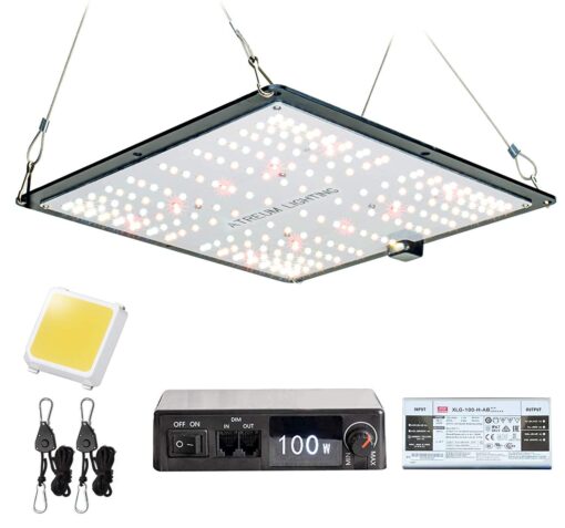 ATREUM HYDRA-1000 100W LED Grow Light Full Spectrum - Samsung LM301B LED Diodes, Daisy Chain Dimmable Grow Lamp for Indoor Plants Veg Flower Hydroponic Greenhouse 2x2ft Coverage