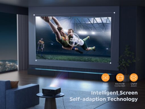 YABER K1 Projector 650 ANSI Ultra Bright, Home Theater Movie Projector with WiFi 6 and Bluetooth, Native 1080P& 4K Supported &Auto Screen&Full-Sealed Engine, Wireless Casting/HDMI/USB/TV Stick/PPT - Image 5
