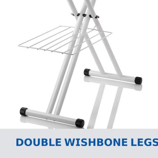 Reliable 220IB Home Ironing Board - Made In Italy Portable Ironing Board with Vera Foam Memory Foam Cover Pad and Conex Heat Resistant Zone, 7 Step Height Adjustment, Strong Iron Rest and Laundry Rack - Image 4
