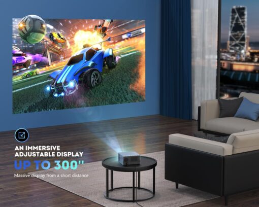 4K Projector with Wifi 6 & Bluetooth 5.3, REPABOW 1200 ANSI Native 1080P Outdoor Movie Projector with Sealed Engine/ Keystone/4P/4D/PPT/25% Zoom, Smart Home Theater Projector for Phone/PC/TV Stick - Image 2