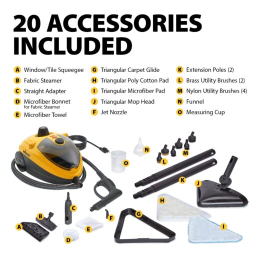 Wagner Spraytech C900134 925e Elite Steamer Multi-Purpose Mop with 20 Accessories for Chemical-Free Steam Cleaning, Hardwood Floors, Tile, and More - Image 15