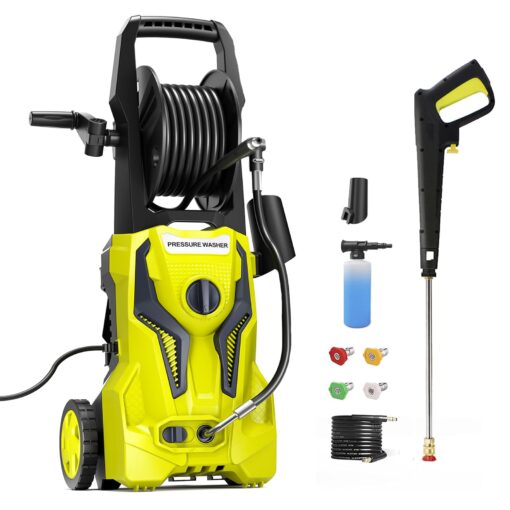 Electric Pressure Washer - 5000PSImax 3.2GPM ZHUOLIN Power Washer for Cars Washing with 25FT Pressure Hose, Golden Yellow