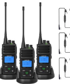 SAMCOM 2 Way Radios FPCN30A Two Way Radios Long Range Rechargeable 5 Watts UHF Programmable Professional Handheld Radios Walkie Talkies with Group Call,1500mAh Battery and Earpieces,3 Packs