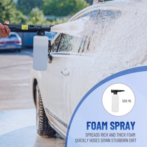 Electric Pressure Washer 5000PSImax 3.2GPM Pressure Washer Electric Powered with Upgrade Spray Handle Smart Control and 4 Anti-Tipping Wheels for Effortlessly Cleaning - Image 3