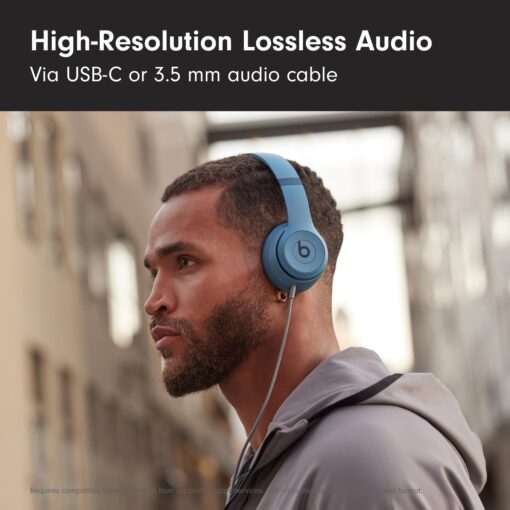 Beats Solo 4 Wireless Headphones with 20W Power Adapter - Slate Blue - Image 4