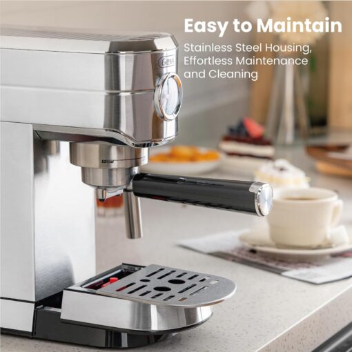 Gevi Commercial Espresso and Coffee Makers with Portafilter for Nespresso Original Capsules and Coffee Powder, Professional Espresso Maker with Milk Frother for Cappuccino, Latte - Image 4